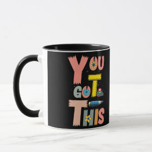 Caneca Professor de Dia de Teste Motivacional, estudante