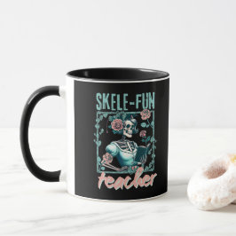Caneca Professor de Escola Primária Espantalho Esqueleto