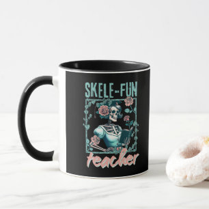 Caneca Professor de Escola Primária Espantalho Esqueleto 