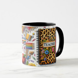 Caneca Professor de Estampa de Leopardo