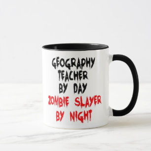 Caneca Professor de Geografia Zombie Slayer