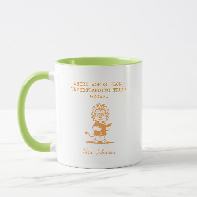 Caneca Professor de Inglês Cresce Compreensão Fluxo de Pa (Esquerda)