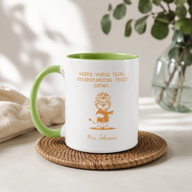 Caneca Professor de Inglês Cresce Compreensão Fluxo de Pa (Criador carregado)
