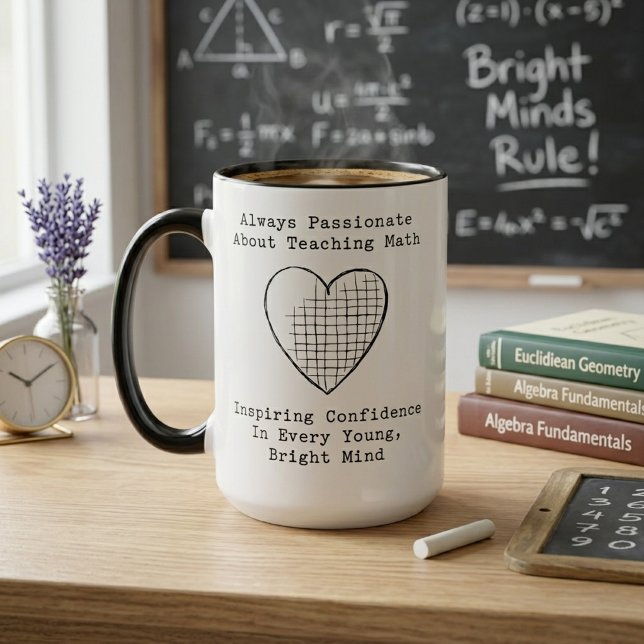 Caneca Professor de Matemática Apaixonado: Inspirando Men (Criador carregado)