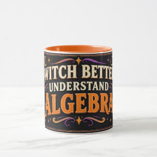 Caneca Professor de Matemática do Halloween Engraçado Bru