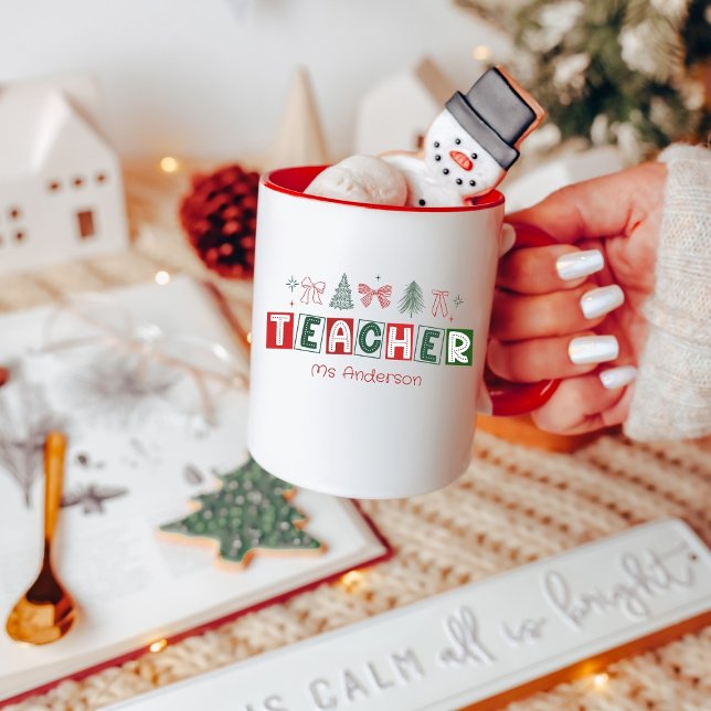 Caneca Professor de Natal Festivo Coquette (Criador carregado)
