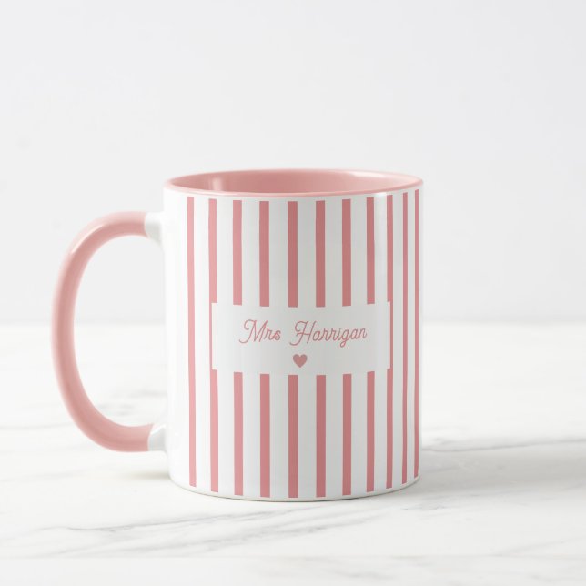 Caneca Professor Monograma com Faixa Rosa (Esquerda)