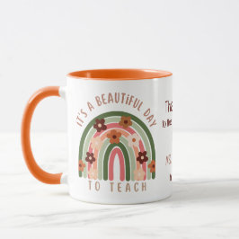 Caneca Professor personalizado de arco-íris de cor aquáti