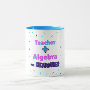 Caneca Professora + Algebra ∞ Capacetes Matemáticos Profe