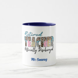 Caneca Professora Aposentada Oficialmente. Editável