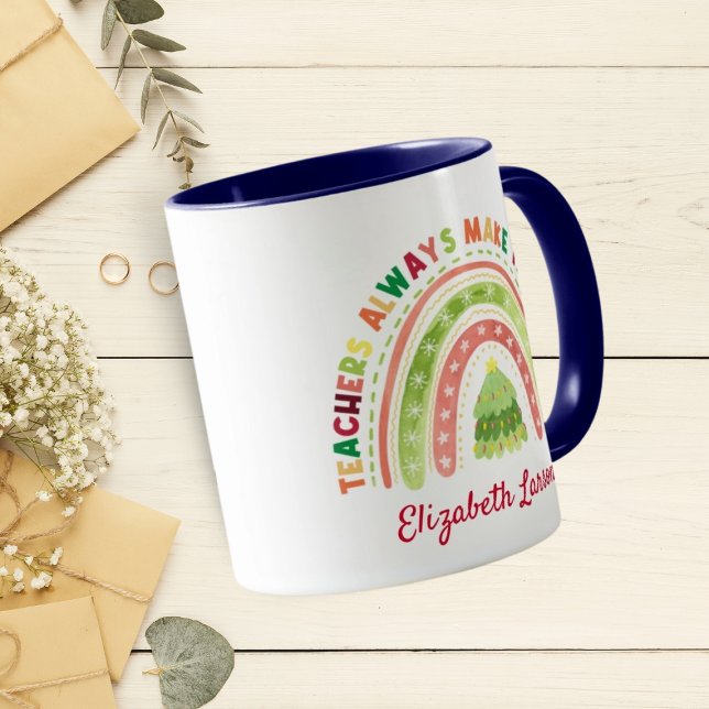 Caneca Professores do Arco-Íris de Natal Apreciações Mari (Criador carregado)