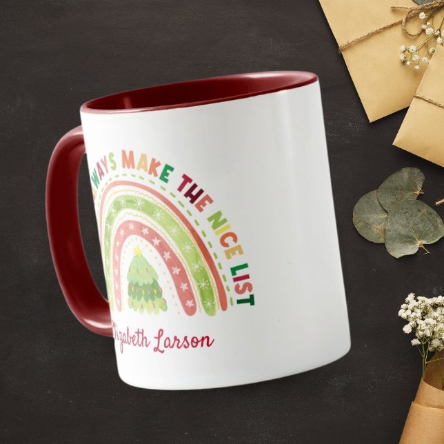Caneca Professores do Arco-Íris de Natal Valorizam Maroon (Criador carregado)