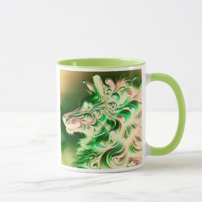 Caneca Profil artistique d’un animal flamboyante. (Direita)