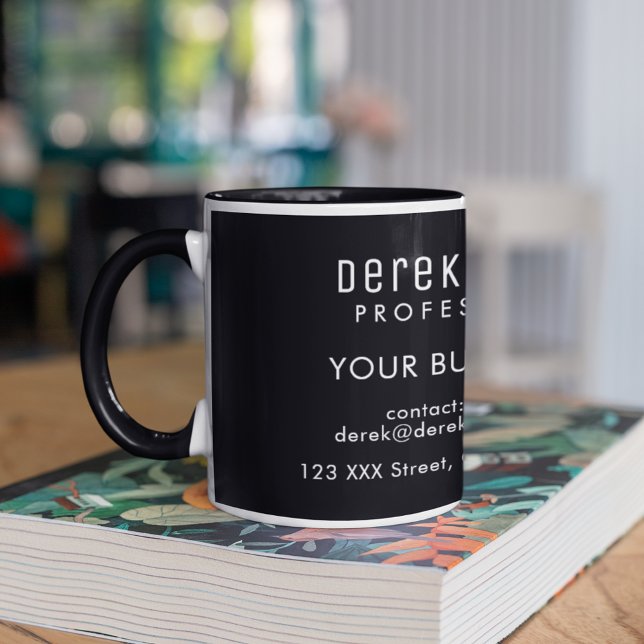 Caneca profissão de texto branco personalizado negro come (it's always time for a good coffee)