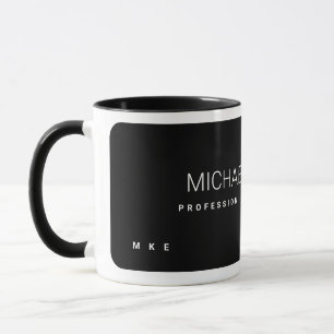 Caneca Profissão Moderna Nome Comercial Black Coffee Mug