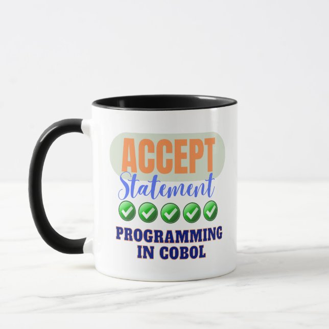 Caneca Programação Cobol Com Declaração Accept (Esquerda)