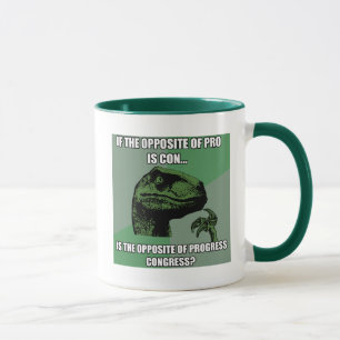 Caneca Progresso de Philosoraptor contra o congresso
