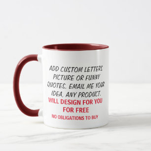 Caneca Projete para livre, todo o produto enviam o email