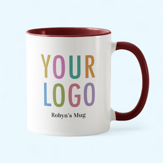Caneca Promocional de logotipo personalizado Maroon Inner (MISOOK 11 oz Maroon Inside Mug with Logo)