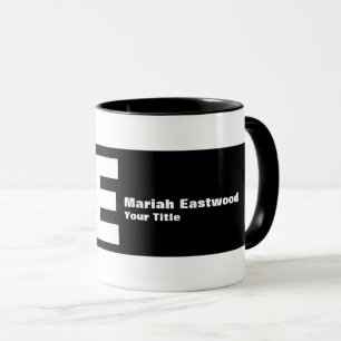 Caneca promocional preto branco de monograma