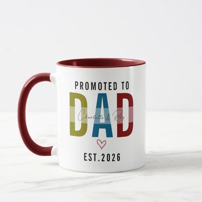 Caneca Promoted to Dad | Personalized First Father’s Day (Esquerda)