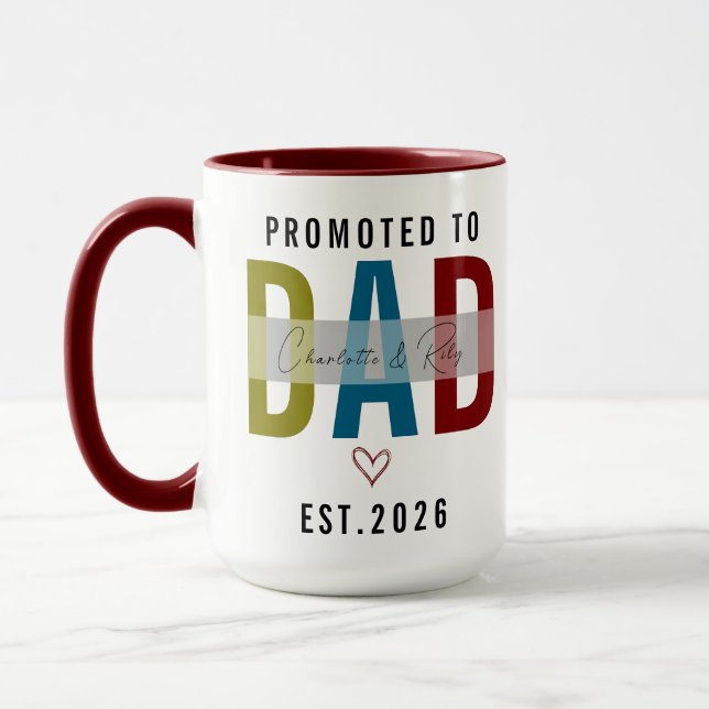 Caneca Promoted to Dad Personalized Photo | First Father (Esquerda)