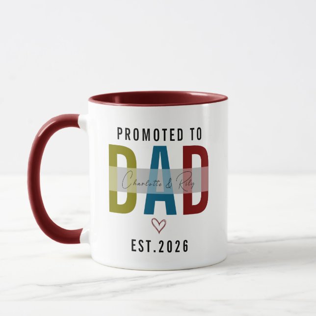 Caneca Promoted to Dad Personalized Photo | First Father (Esquerda)