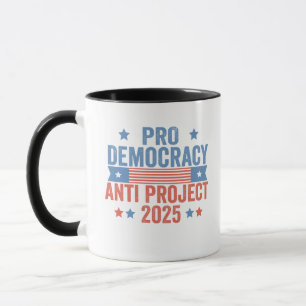 Caneca Promotor-Democracia Anti Project 2025 Trump Republ