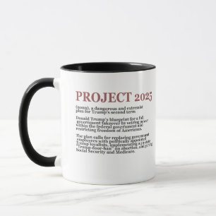 Caneca Promotor-Democracia Anti Project 2025 Trump Republ