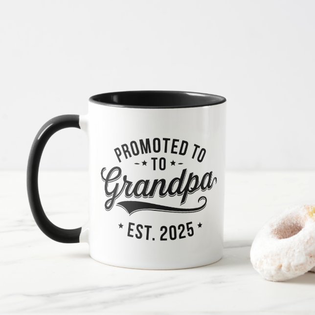 Caneca Promover Ao Avô - Novo Avô Gift Mug (Com Donut)
