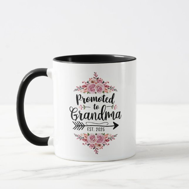 Caneca Promovido À Avó 2025 Anúncio De Gravidez (Esquerda)