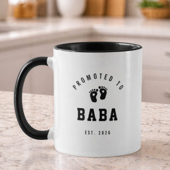 Caneca Promovido a presente de avô Baba para novos avós (Criador carregado)