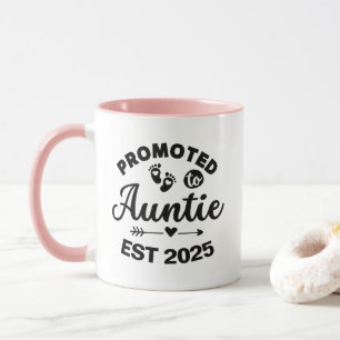 Caneca Promovido À Tia Est 2025 — Presentes Engraçados