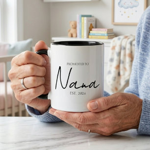 Caneca Promovido a Vovó Elegante EST Ano Script