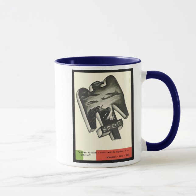 Caneca Propaganda de Mussolini (Direita)