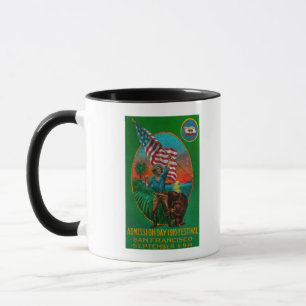 Caneca Propaganda do dia de admissão, festival do estado