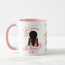 Caneca Proposta de Caricatura Da Bridesmaid Obrigado Pers