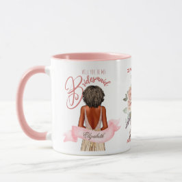 Caneca Proposta de Caricatura Da Bridesmaid Obrigado Pers