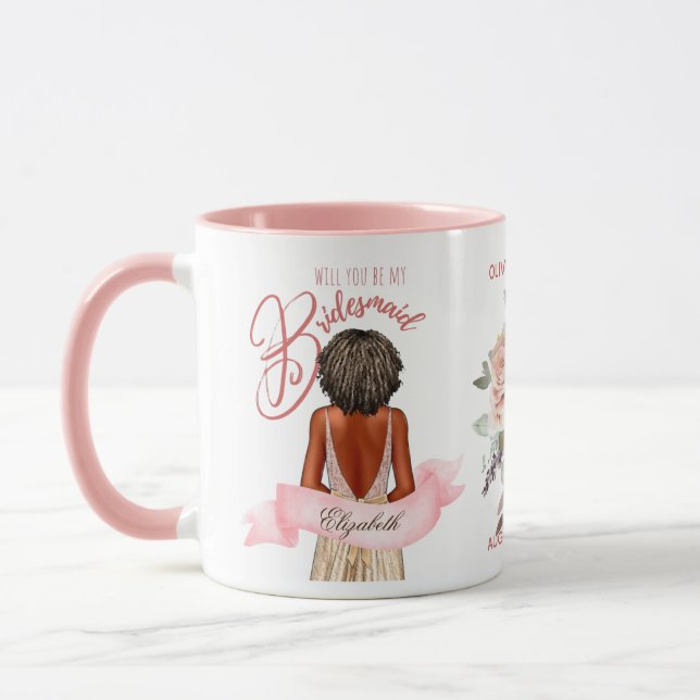 Caneca Proposta de Caricatura Da Bridesmaid Obrigado Pers (Esquerda)