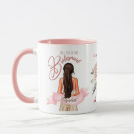 Caneca Proposta de Caricatura Da Bridesmaid Obrigado Pers