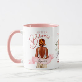 Caneca Proposta de Caricatura Da Bridesmaid Obrigado Pers