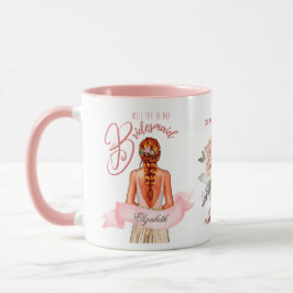 Caneca Proposta de Caricatura Da Bridesmaid Obrigado Pers