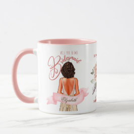 Caneca Proposta de Caricatura Da Bridesmaid Obrigado Pers