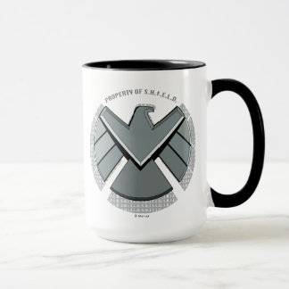 Caneca Propriedade da S.H.I.E.L.D. Logotipo da Cinza