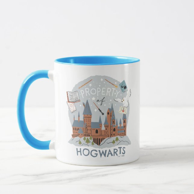 Caneca Propriedade de Hogwarts Cartoon Gráfico (Esquerda)