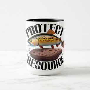 Caneca Proteja O Recurso Com A Truta Arco-Íris No Habitat