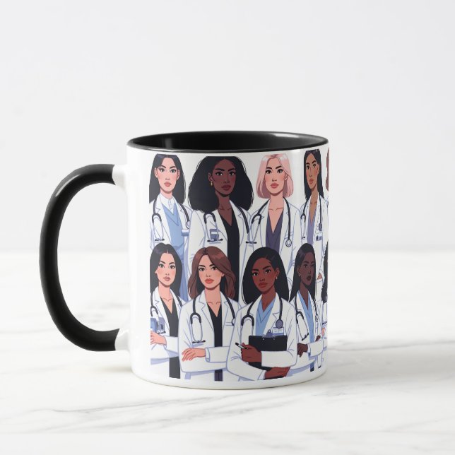 Caneca Proud Nurse Mama – Floral Baby Footprint Design (Esquerda)