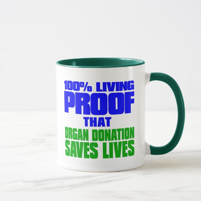 Caneca Prova viva 100% que a doação de órgãos salva vidas (Direita)