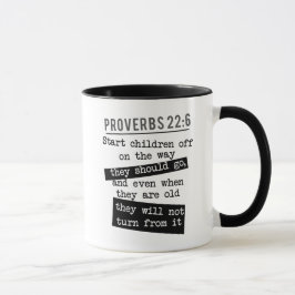 Caneca provérbios 22:6 parentalidade bíblia cristã