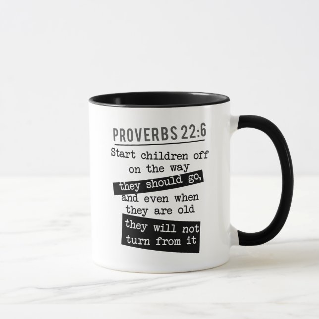 Caneca provérbios 22:6 parentalidade bíblia cristã (Direita)